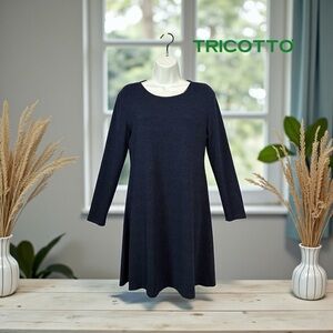 TRICOTTO Navy A-Line Dress Long Sleeves – Size XL